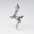 Handcrafted gothic silver 4 Ring with elongated sharp silhouette