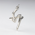 Handcrafted gothic silver 5 ring in 925 sterling silver – front sculptural view by Sebamakes