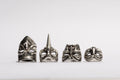 Carnival Mask Rings Collection by Sebamakes, handcrafted sterling silver rings inspired by Venetian Carnival masks – Plague Doctor, Bernardon, Beuta, and Pantalone.
