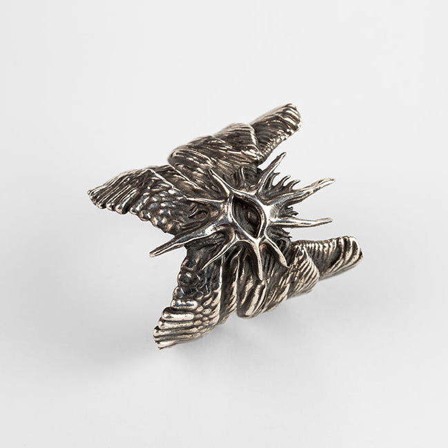 Cherub Ring, another angle of the sculpted wings