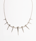 Front product view of the Nails Necklace by Sebamakes, sterling silver handcrafted necklace featuring nail-inspired spikes in sculptural arrangement.
