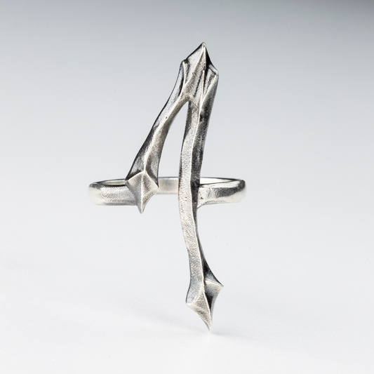 One Ring in handcrafted oxidized 925 silver with gothic sculptural design – Sebamakes.